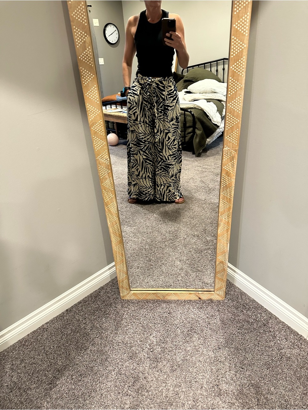 Patrons of Peace Navy and Cream Smocked Waist Skirt
